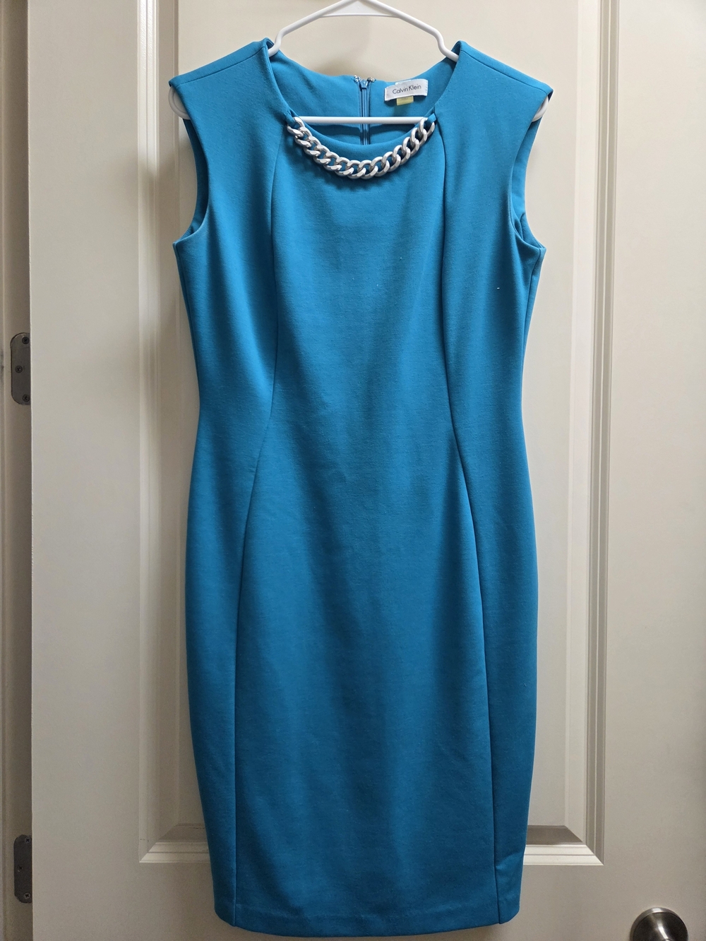 🍍Calvin Klein Chain-Trim Sheath Dress